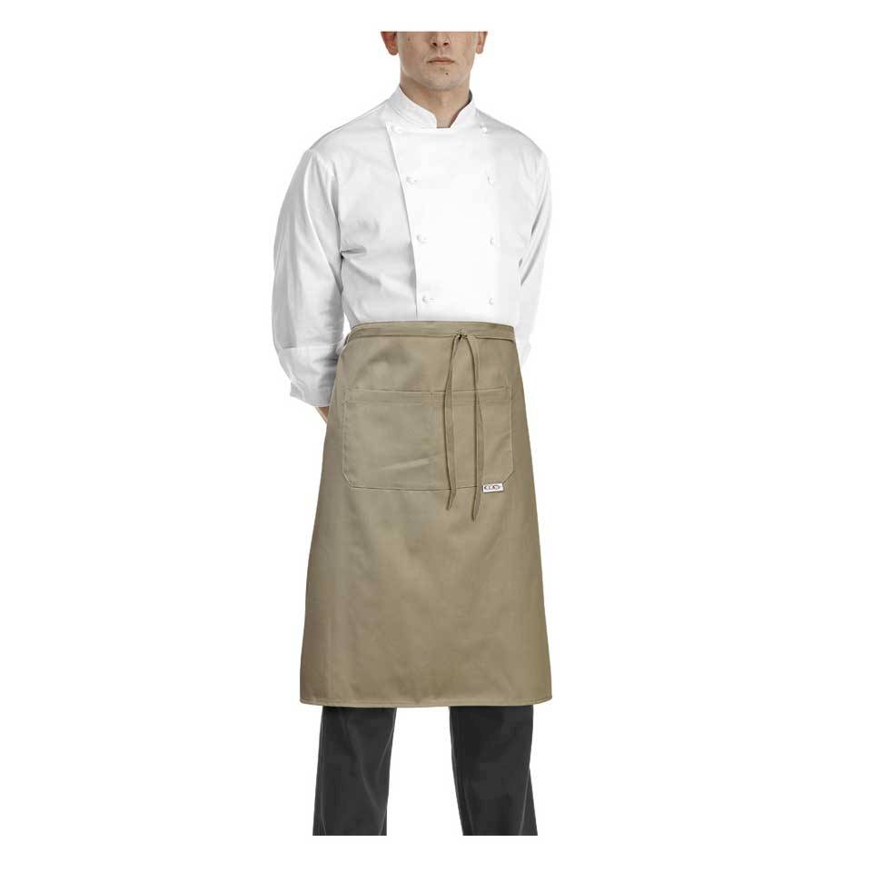 Taillenschürze mit Tasche Egochef 70x70cm khaki