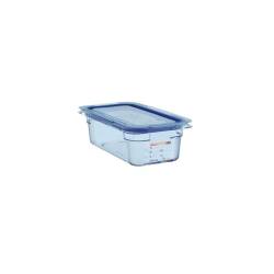 Récipient en plastique 1/4 bleu avec couvercle hauteur cm 10