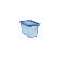 1/4 recipiente de plástico azul con tapa altura cm 15