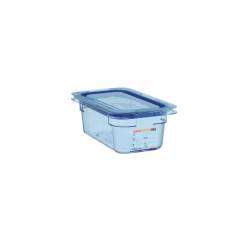 1/3 récipient en plastique bleu avec couvercle hauteur cm 10