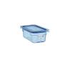 1/3 récipient en plastique bleu avec couvercle hauteur cm 10