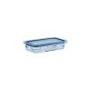 1/3 récipient en plastique bleu avec couvercle hauteur cm 6,5