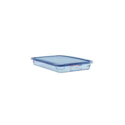 1/1 récipient en plastique bleu avec couvercle hauteur 6,5 cm