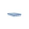 Light blue plastic 1/1 container with lid height 6.5 cm