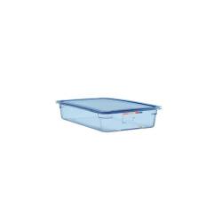 1/1 recipiente de plástico azul con tapa altura 10 cm