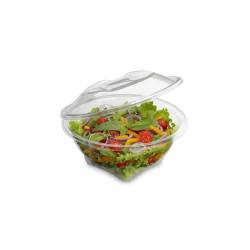 Ensaladera desechable PET transparente con tapa cl 75
