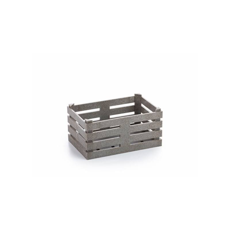 Caja de fibra de madera y pp gris 11x7x5 cm