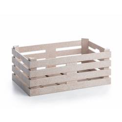 Caja de fibra de madera y pp en blanco arena cm 22x14x8.5