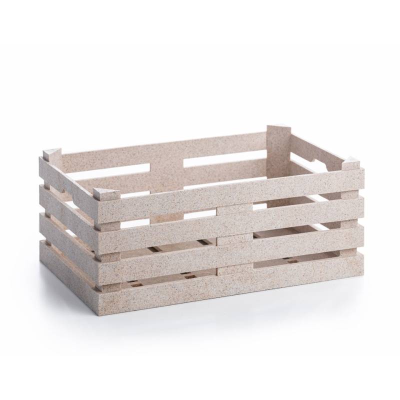 Boîte en fibre de bois et pp en blanc sable cm 22x14x8.5