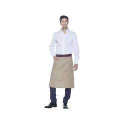 Tablier à taille longue en coton et polyester de couleur naturelle 75x90 cm