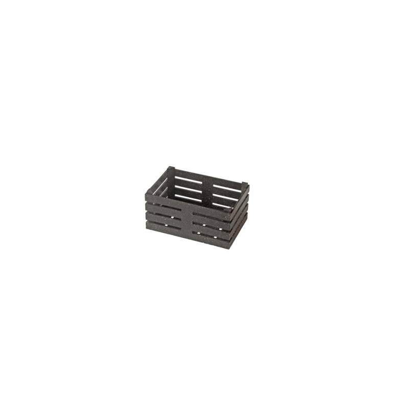 Caja de fibra de madera y pp negro 11x7x5 cm