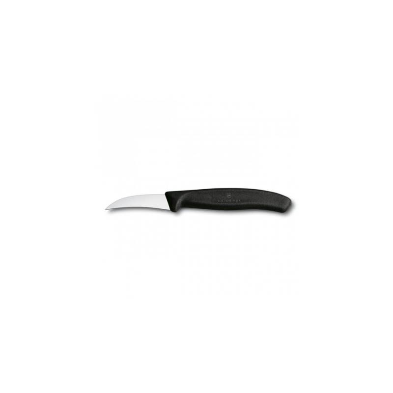 Cuchillo Victorinox curvado de acero inoxidable con mango negro 15,5 cm