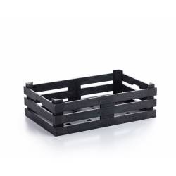 Caja de fibra de madera y pp negro 22x14x6,7 cm