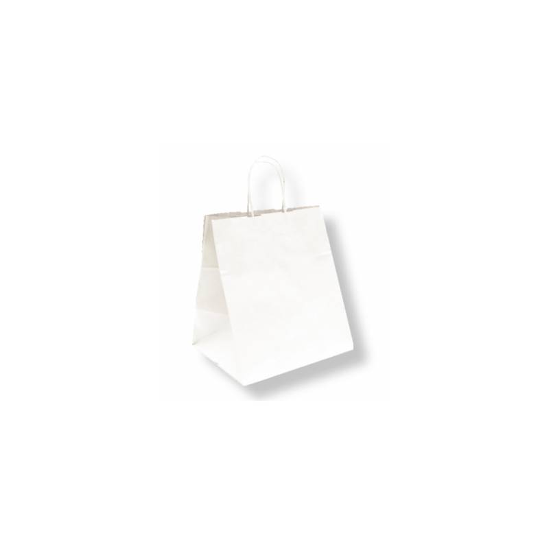 Bolsas habana con asas de cuerda en papel blanco cm 26x20x27