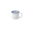 Taza grande de metal esmaltado blanco y azul cl 53