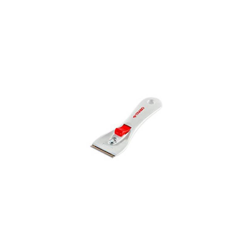 Rascador de acero y plástico rojo para placas de inducción 14,5 cm