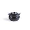 Mini cocotte con tapa en gres negro 13x7,5 cm