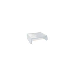 Elevador cuadrado en miniatura de porcelana blanca 7x7x2,5 cm