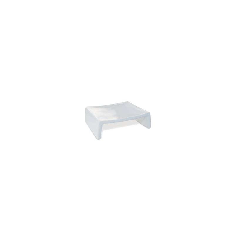 Elévateur carré miniature en porcelaine blanche 7x7x2,5 cm