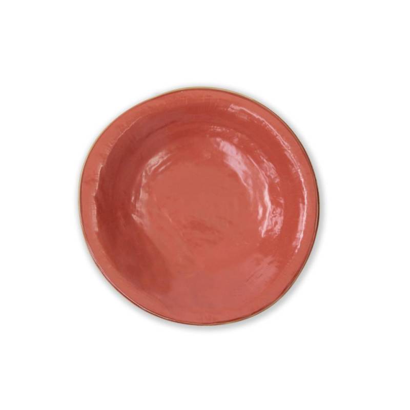 Piatto fondo Mediterraneo Novità Home in ceramica arancio cm 24