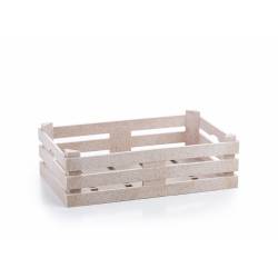 Caja de fibra de madera y pp de color arena 22x14x6,7 cm