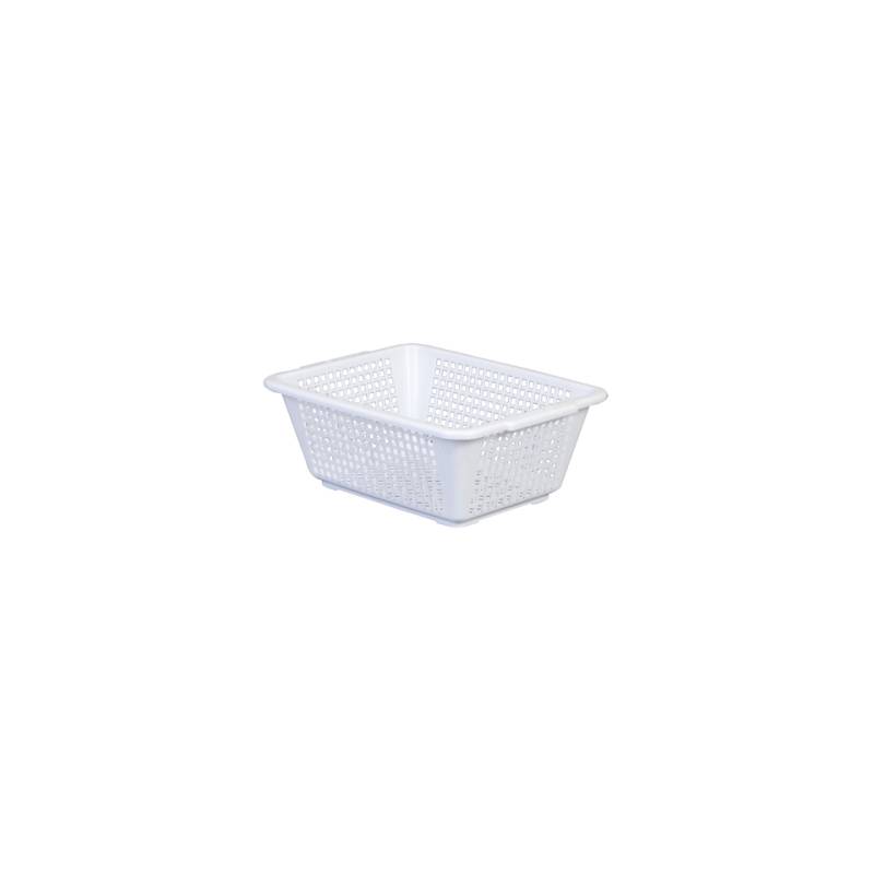 Panier Araven en polypropylène blanc perforé 11,2x29,8x22,8 cm