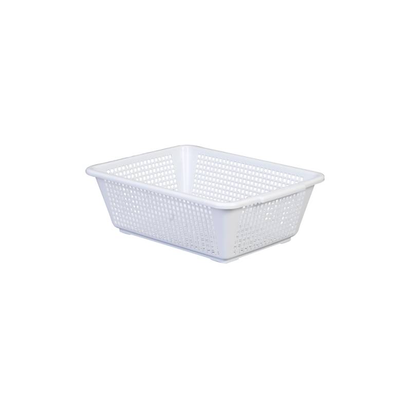 Panier Araven en polypropylène blanc perforé 13x40x29,8 cm