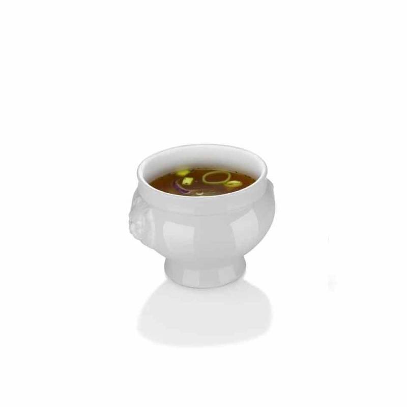 Tazón de sopa Hendi Lion's Head de porcelana blanca cl 25