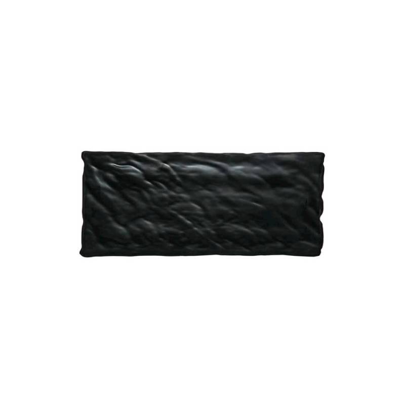 Plateau rectangulaire en mélamine noire effet ardoise 18x40 cm
