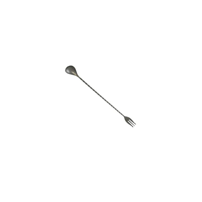 Cuillère de bar avec fourchette Vintage line antique en acier inoxydable 32 cm