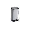 Paso cubo de basura de plástico plata y negro lt 20