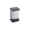 Paso cubo de basura de plástico plata y negro lt 40