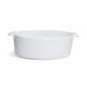 Cocotte ovale à 2 poignées en porcelaine blanche 42x27x14,5 cm