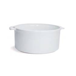 Cocotte ronde à 2 anses en porcelaine blanche 32x14,5 cm