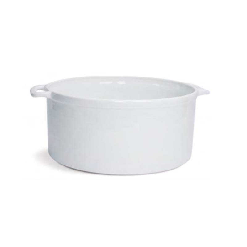 Cocotte ronde à 2 anses en porcelaine blanche 32x14,5 cm
