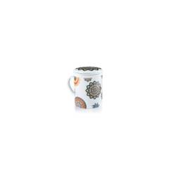 Taza de té de hierbas Kerala con filtro nº 2 de porcelana decorada
