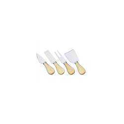 Set de 4 couteaux à fromage en acier inoxydable Umbria avec manche en bois