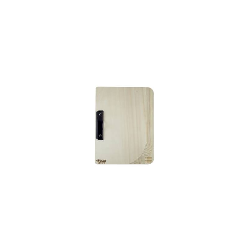 Portamenús rectangular de madera natural 24x32 cm