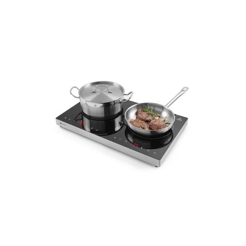 Double plaque de cuisson à induction Hendi avec revêtement en vitrocéramique