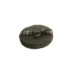 Sous-verre rond en ardoise noire 10 cm