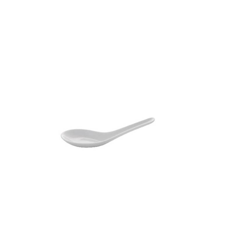 Cuillère de dégustation en porcelaine blanche 12x4 cm