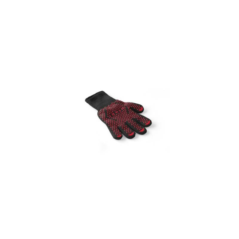 Gant de four en fibre de verre noir et rouge