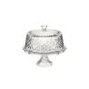 Alzata Vintage con cupola in vetro decorato cm 30