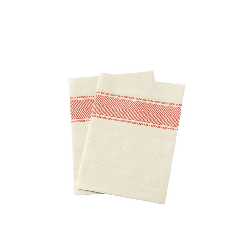 Servilleta de cocina de celulosa champán y roja 30x40 cm