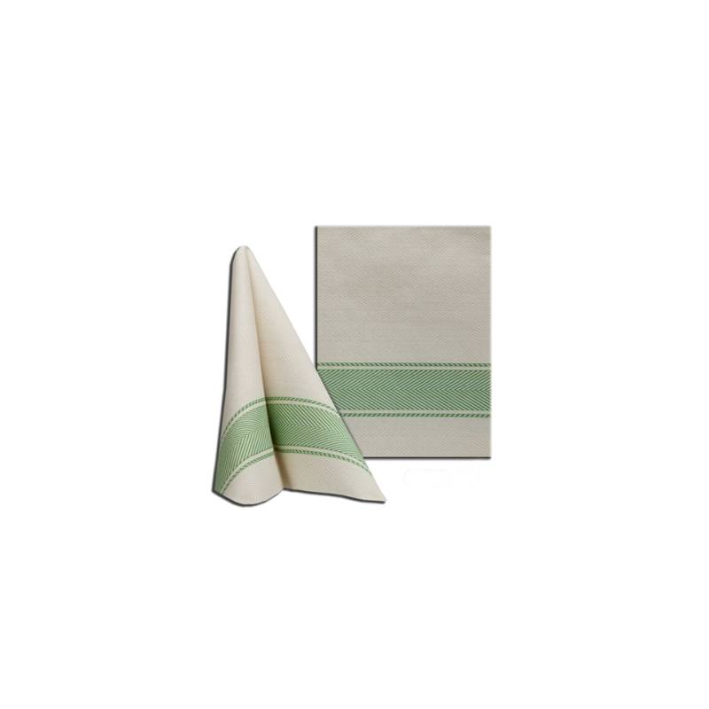 Serviette de cuisine en cellulose champagne et vert 30x40 cm