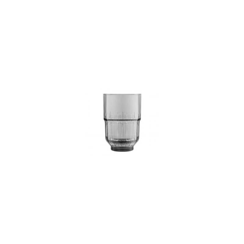 Vaso de bebidas Linq apilable vidrio gris ahumado cl 35,5