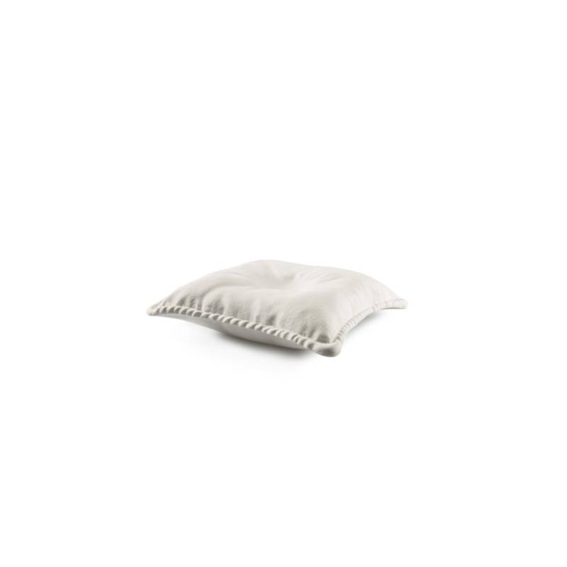 100% Coussin de chef en porcelaine blanche 24x24 cm
