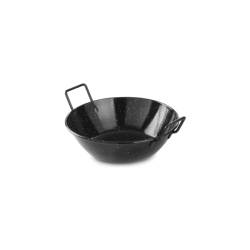 Mini paellera Hendi alta de lata esmaltada negra 24x7 cm
