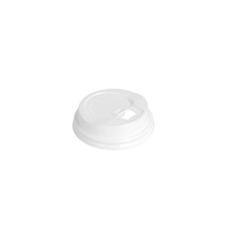 Couvercle jetable avec trou pour verre à café en plastique blanc cm 6,3