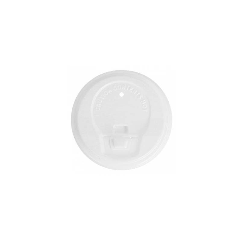 Tapa desechable con orificio para vaso de café en plástico blanco cm 6,3